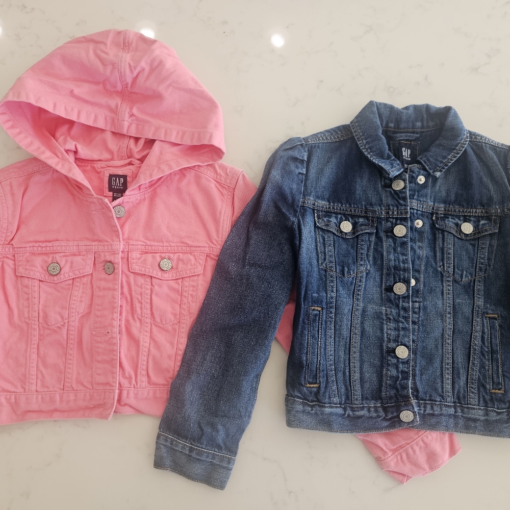 GAP Kids Pink Hooded and Blue Denim Jackets